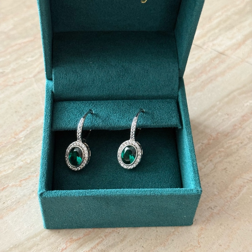 Green and Silver Women's Earrings